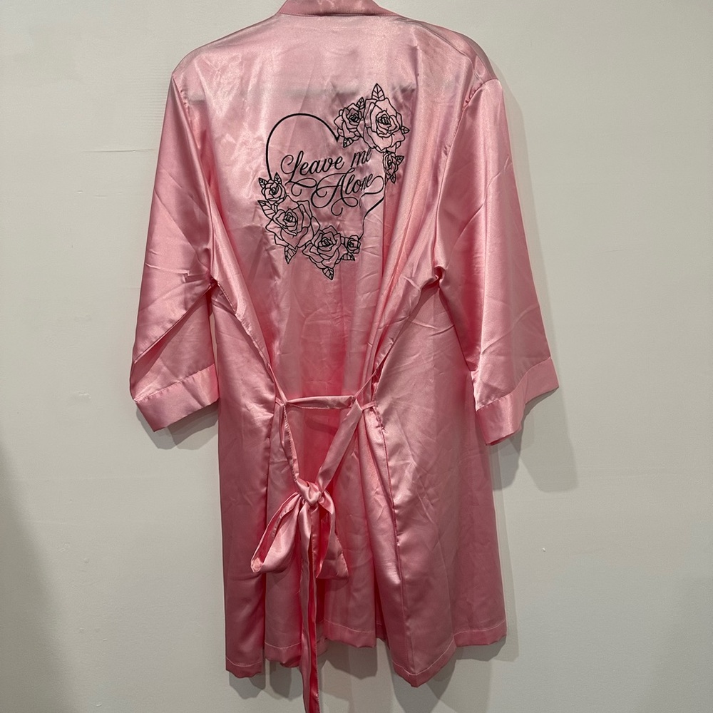 sugarbones pink satin robe
